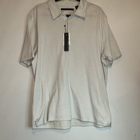Perry Ellis Classic Beige Polo Shirt - Picture 1 of 6